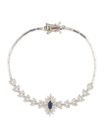 Bracelet 14K Sapphire & Diamond Link Bracelet