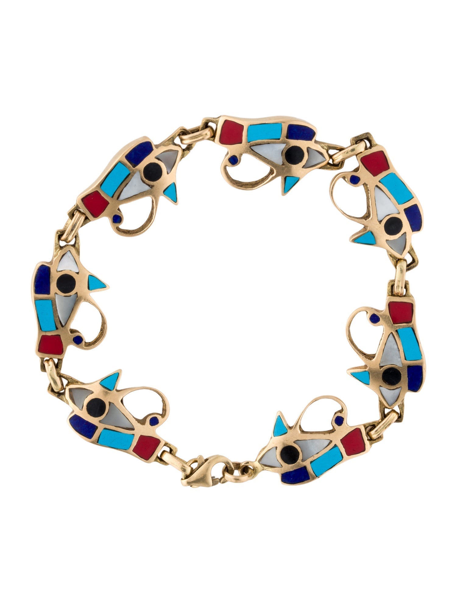 Bracelet 18K Mother Of Pearl & Multi-Stone Station