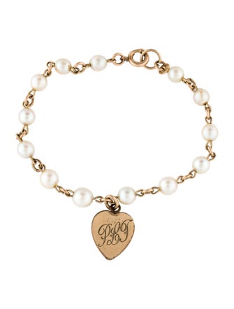 Bracelet 10K Pearl Charm Bracelet