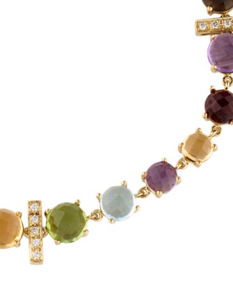 Bracelet 18K Diamond & Multistone Link Bracelet