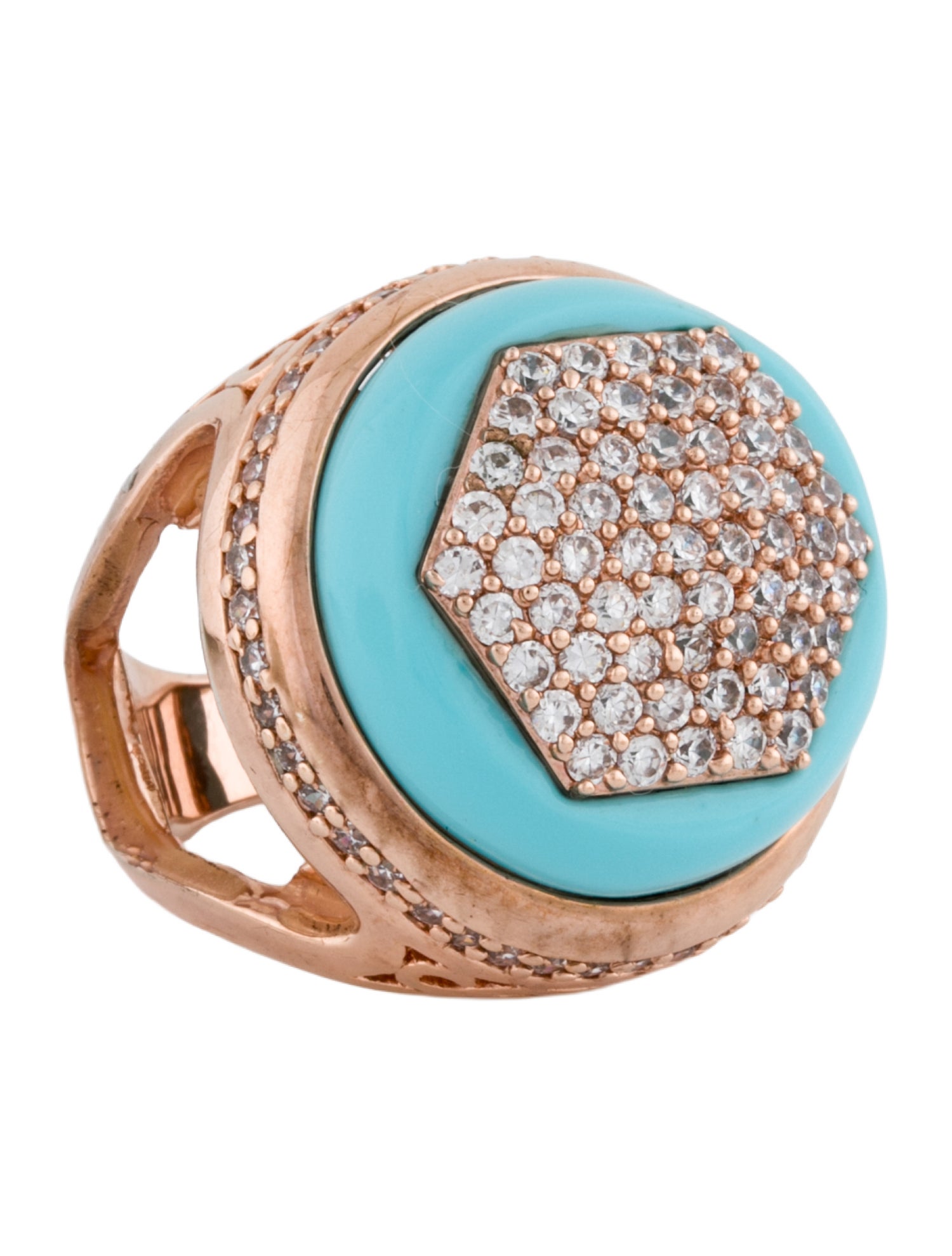 Angélique de Paris Resin & Crystal Cocktail Ring