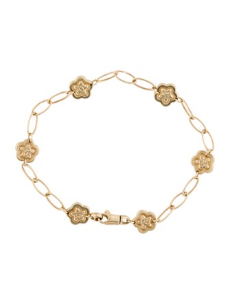 Bracelet 14K Flower Link Bracelet