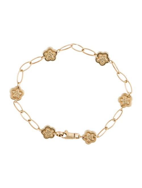 Bracelet 14K Flower Link Bracelet
