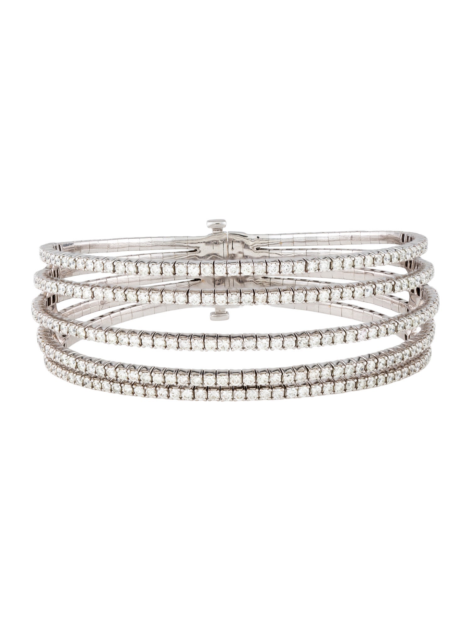 Bracelet 18K 5.08ctw Diamond Multirow Bangle