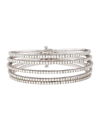 Bracelet 18K 5.08ctw Diamond Multirow Bangle Bracelet