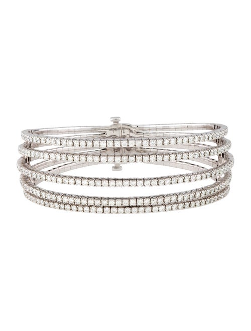 Bracelet 18K 5.08ctw Diamond Multirow Bangle Bracelet