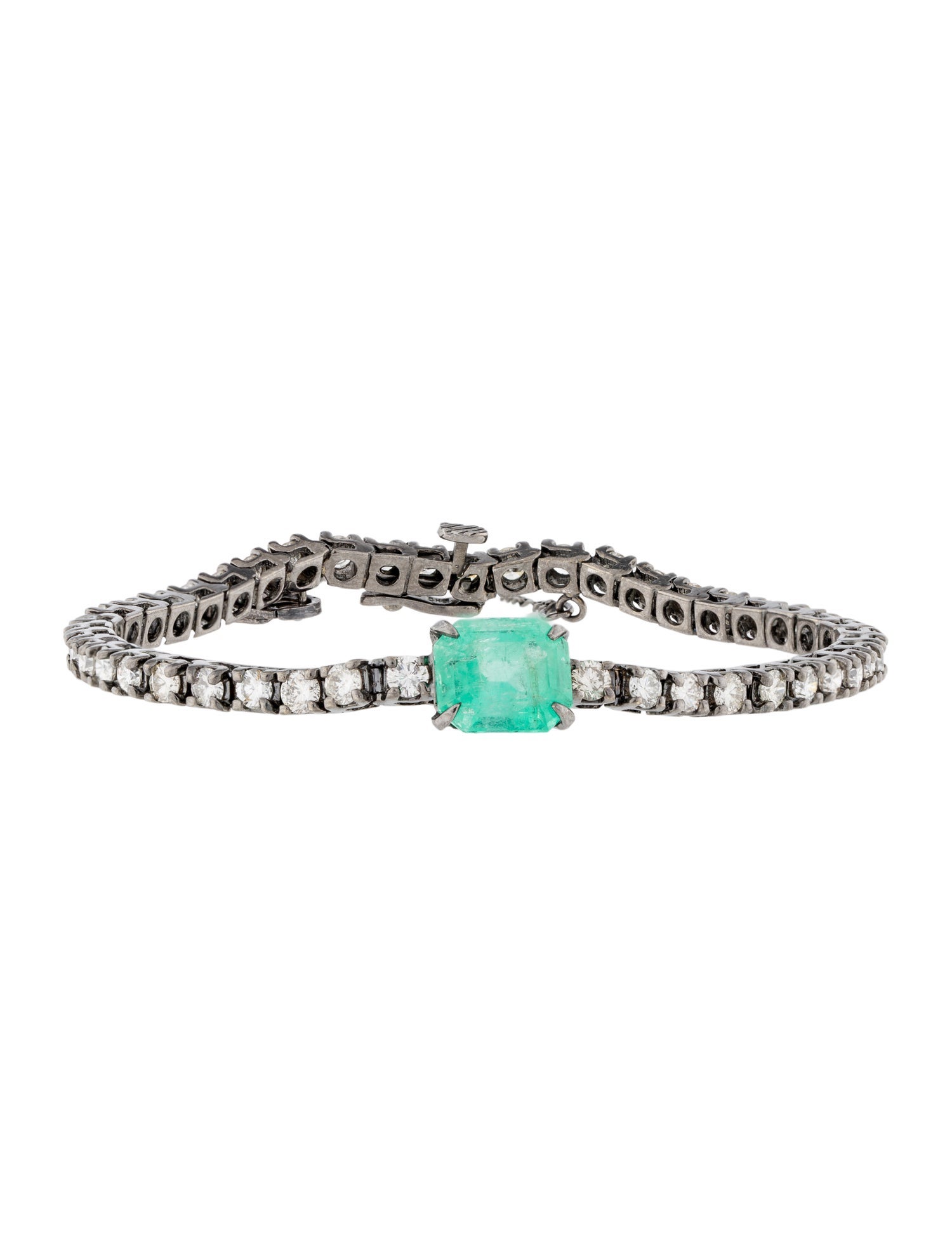 Bracelet 14K 3.88ct Emerald & Diamond Link