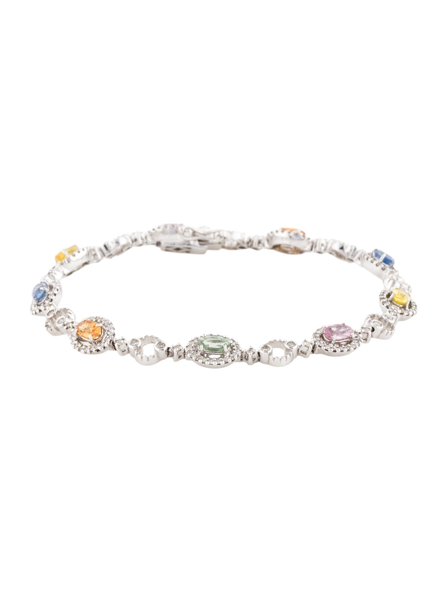 Bracelet 18K 2.70ctw Sapphire & Diamond Link