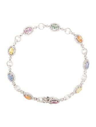 Bracelet 18K 2.70ctw Sapphire & Diamond Link Bracelet