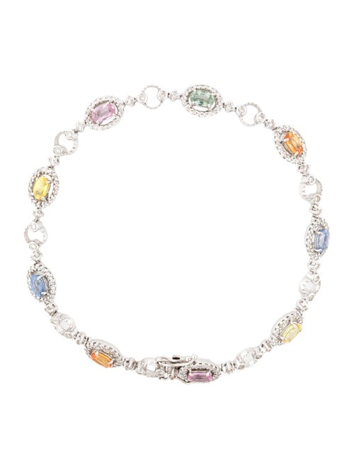 Bracelet 18K 2.70ctw Sapphire & Diamond Link Bracelet