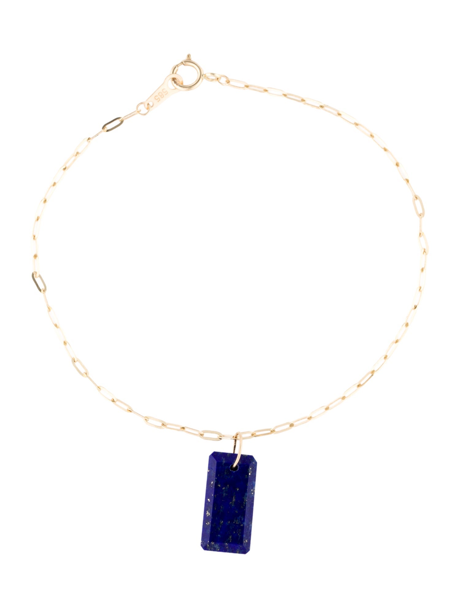 Bracelet 14K Lapis Lazuli Charm