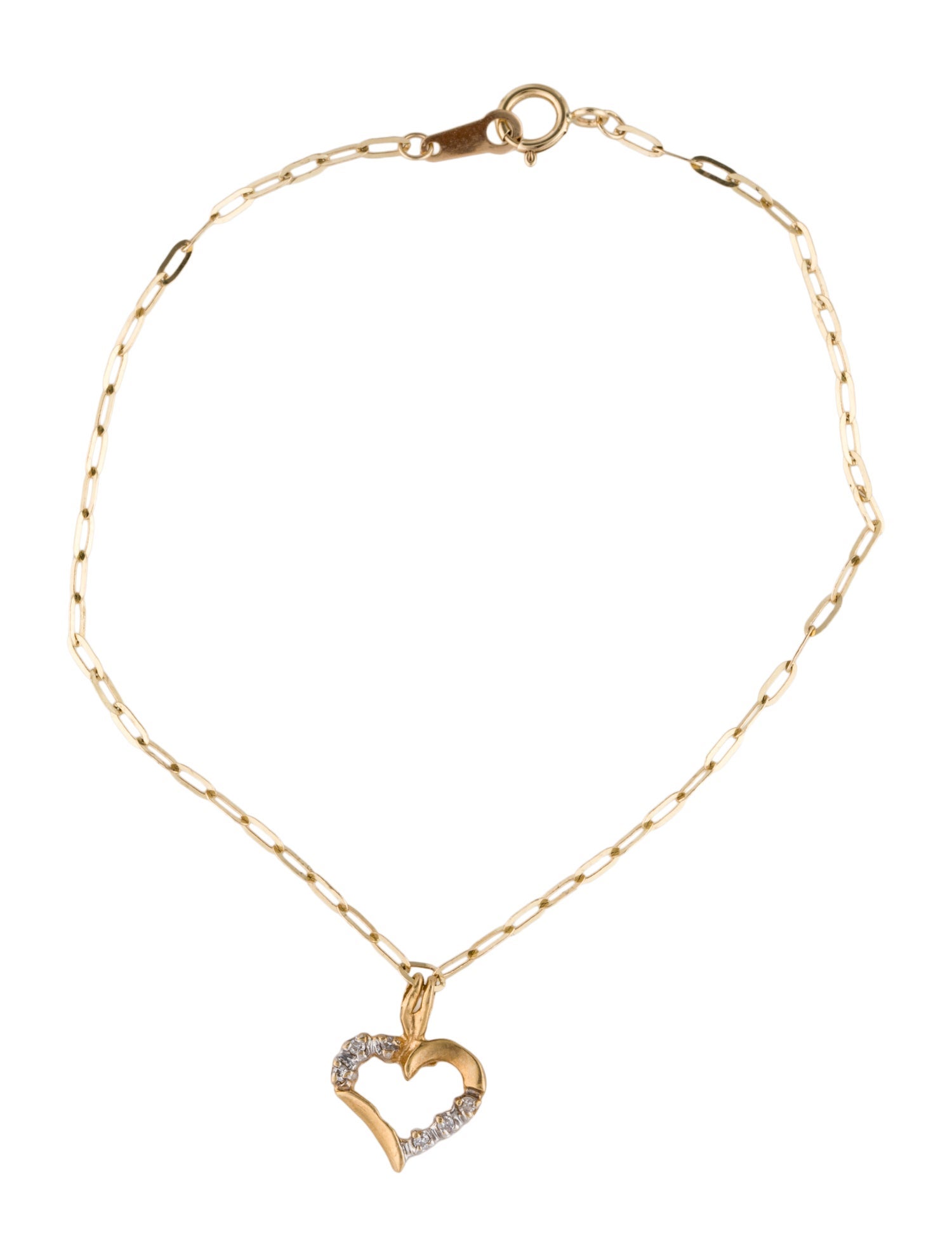 Bracelet 14K Diamond Heart Charm