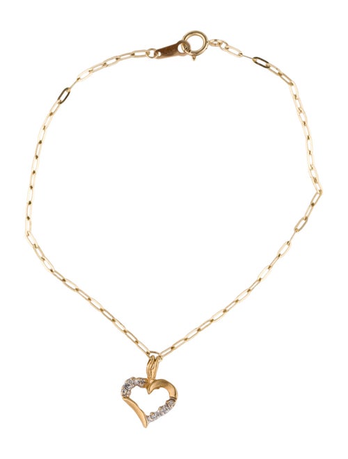 Bracelet 14K Diamond Heart Charm Bracelet