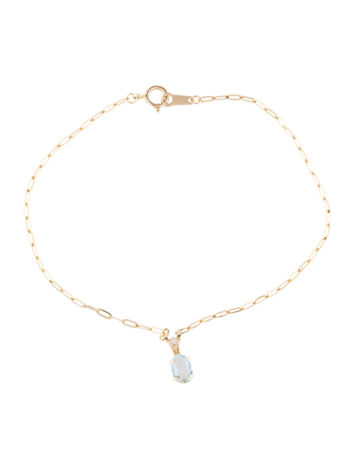 Bracelet 14K Aquamarine & Diamond Station