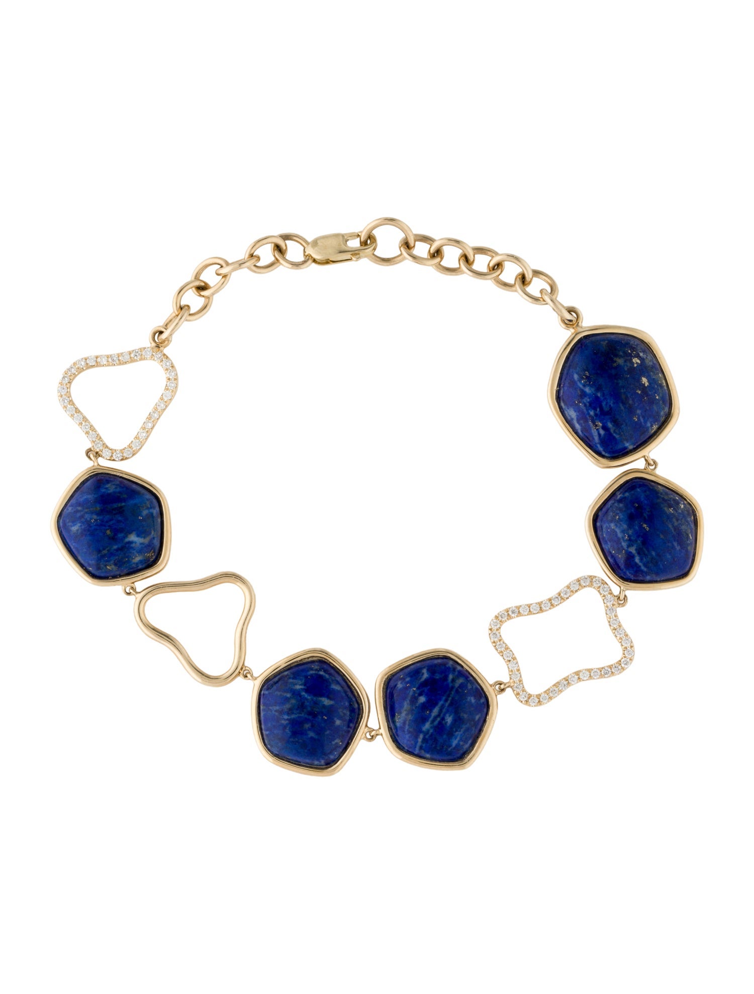Bracelet 14K Lapis Lazuli & Diamond Link Bracelet
