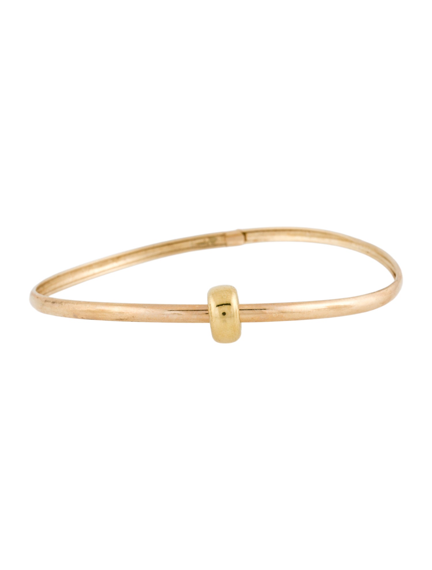 Bracelet 14K Bangle W/18K Bead