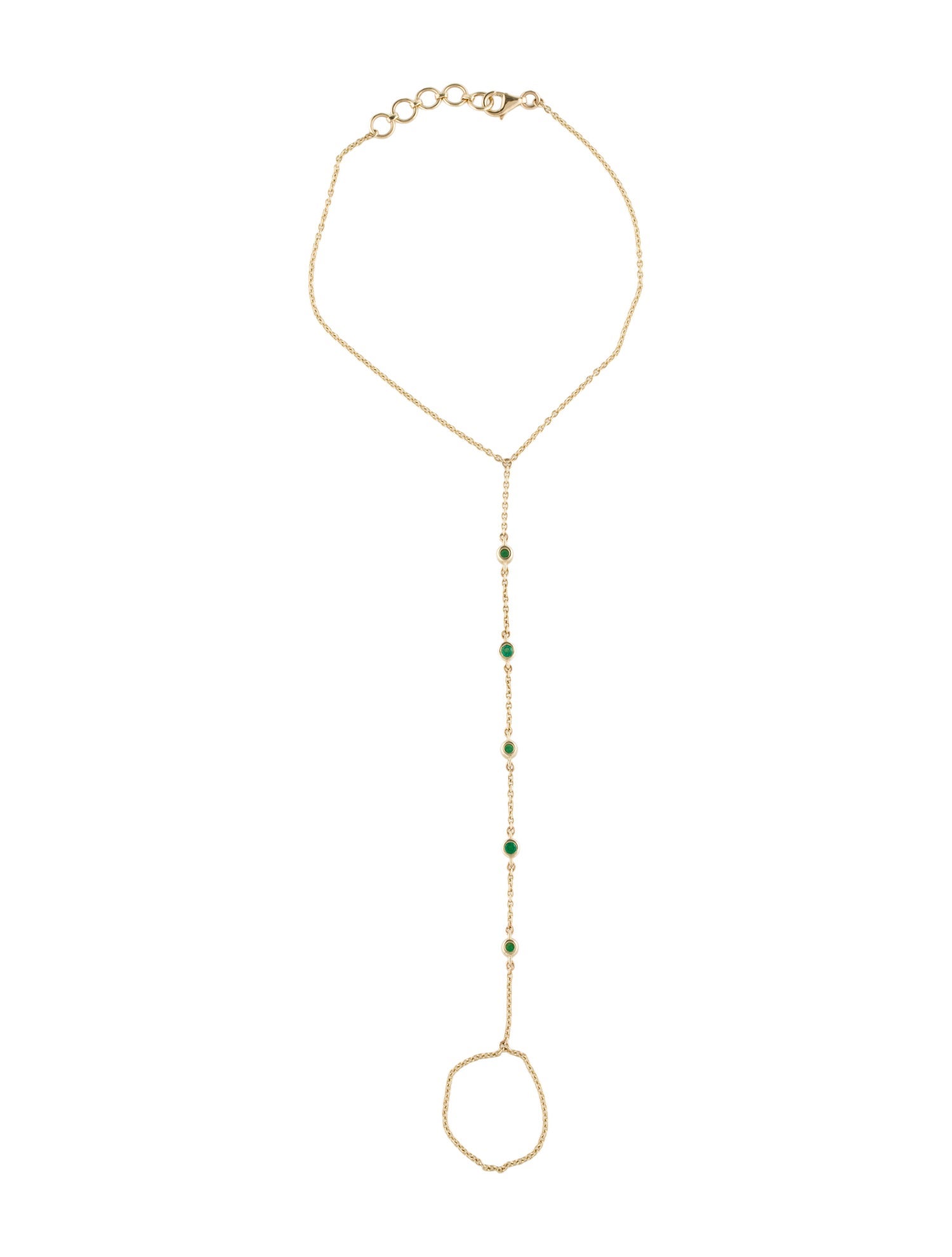 Bracelet 14K Emerald Hand Chain Bracelet
