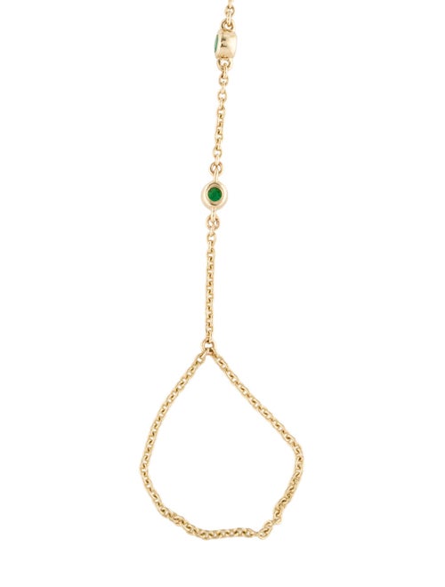 Bracelet 14K Emerald Hand Chain Bracelet