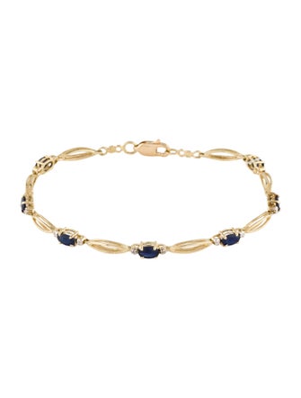 Bracelet 10K Sapphire Link Bracelet