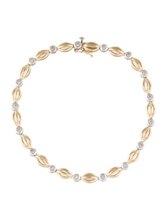 Bracelet 14K Two-Tone Diamond Station Link Bracelet