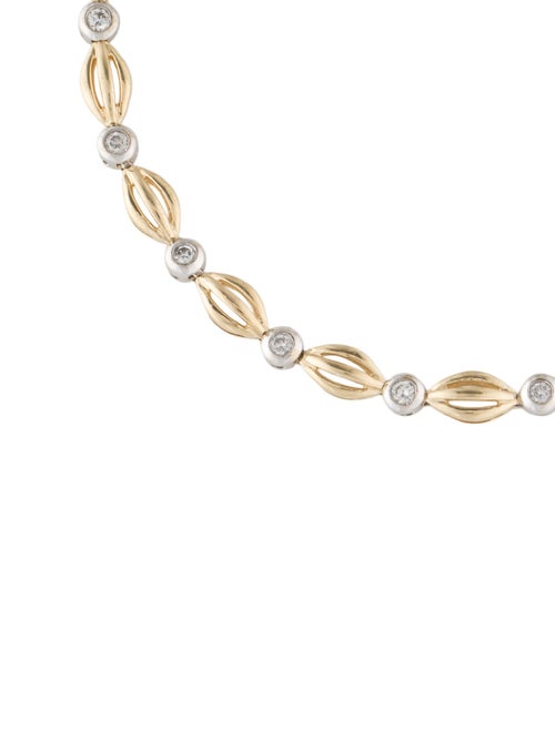 Bracelet 14K Two-Tone Diamond Station Link Bracelet