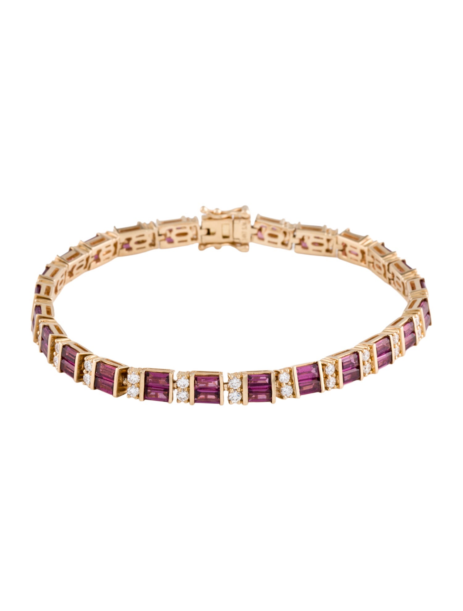 Bracelet 14K Rhodolite & Diamond Link