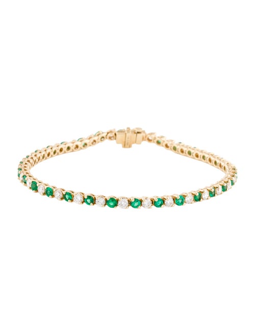 Bracelet 14K 2.10ctw Diamond & Emerald Link Bracelet
