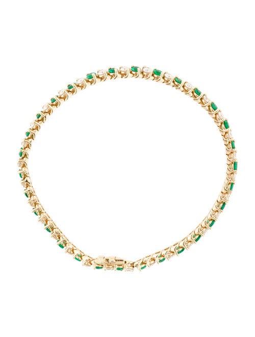 Bracelet 14K 2.10ctw Diamond & Emerald Link Bracelet