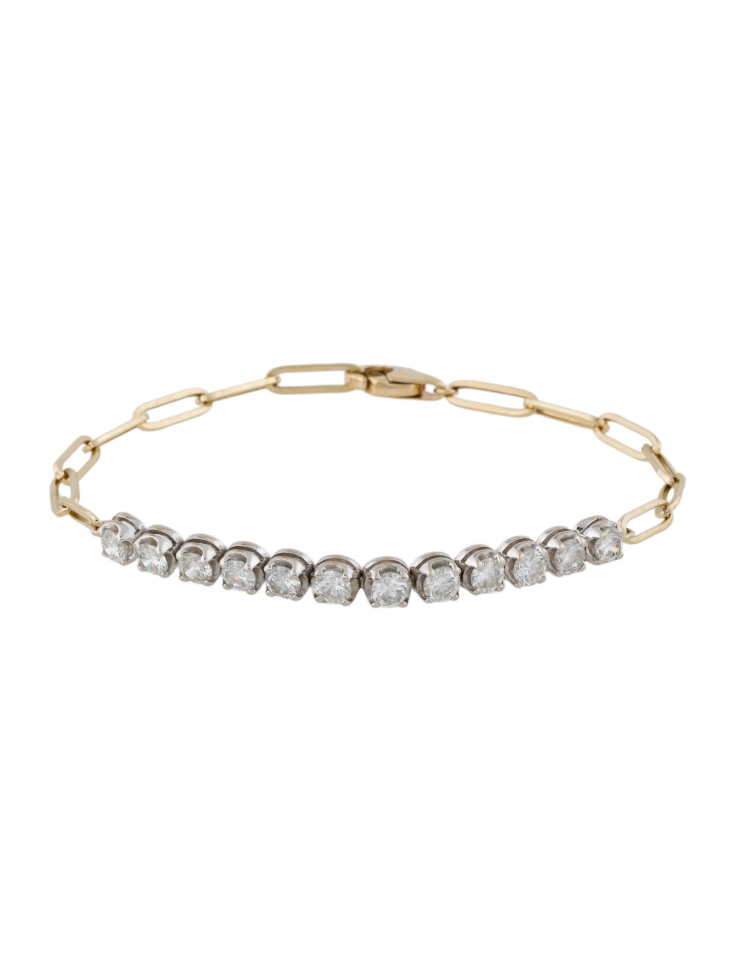 Bracelet 14K 1.68ctw Diamond Mixed Link