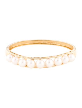 Bracelet 14K Pearl Hinge Bangle Bracelet
