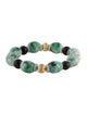 Bracelet 14K Dyed Jadeite & Garnet Bead Bracelet