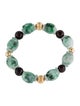 Bracelet 14K Dyed Jadeite & Garnet Bead Bracelet