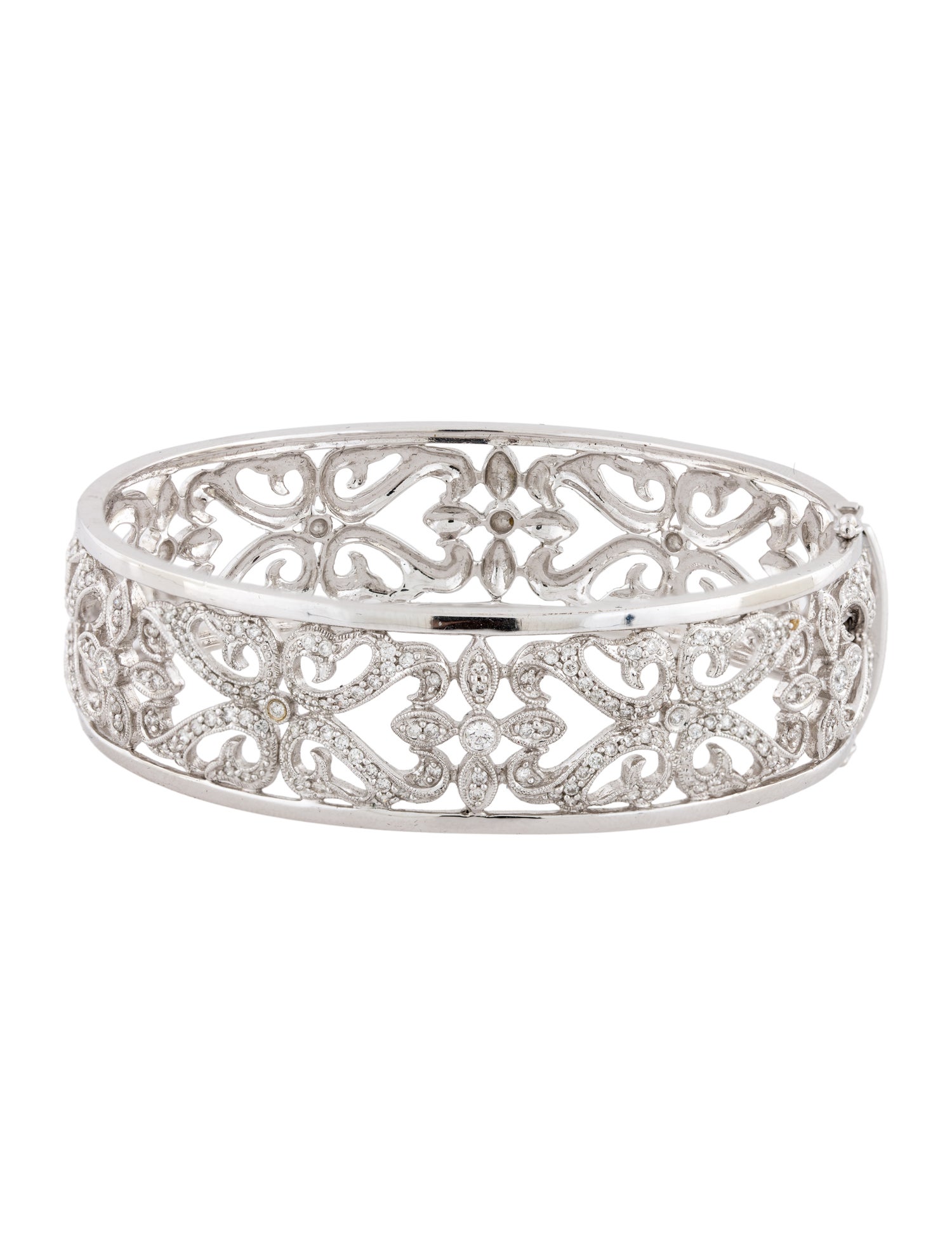 Bracelet 18K 1.38ctw Diamond Hinged Bangle