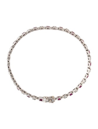 Bracelet 18K Ruby & Diamond Tennis Bracelet