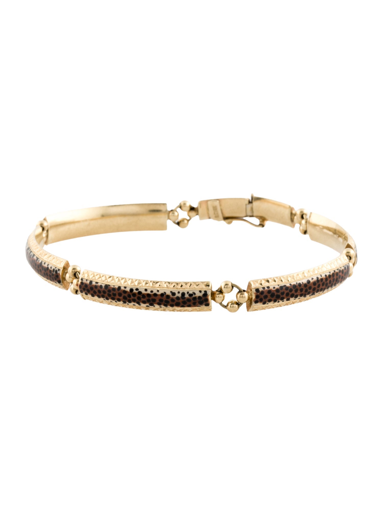 Bracelet 14K Leopard Print Enamel Link