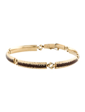 Bracelet 14K Leopard Print Enamel Link Bracelet