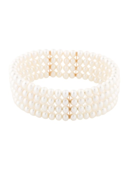 Bracelet 14K Pearl Multi Row Cuff Bracelet