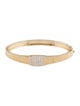 Bracelet 14K Diamond Fluted Hinged Bangle