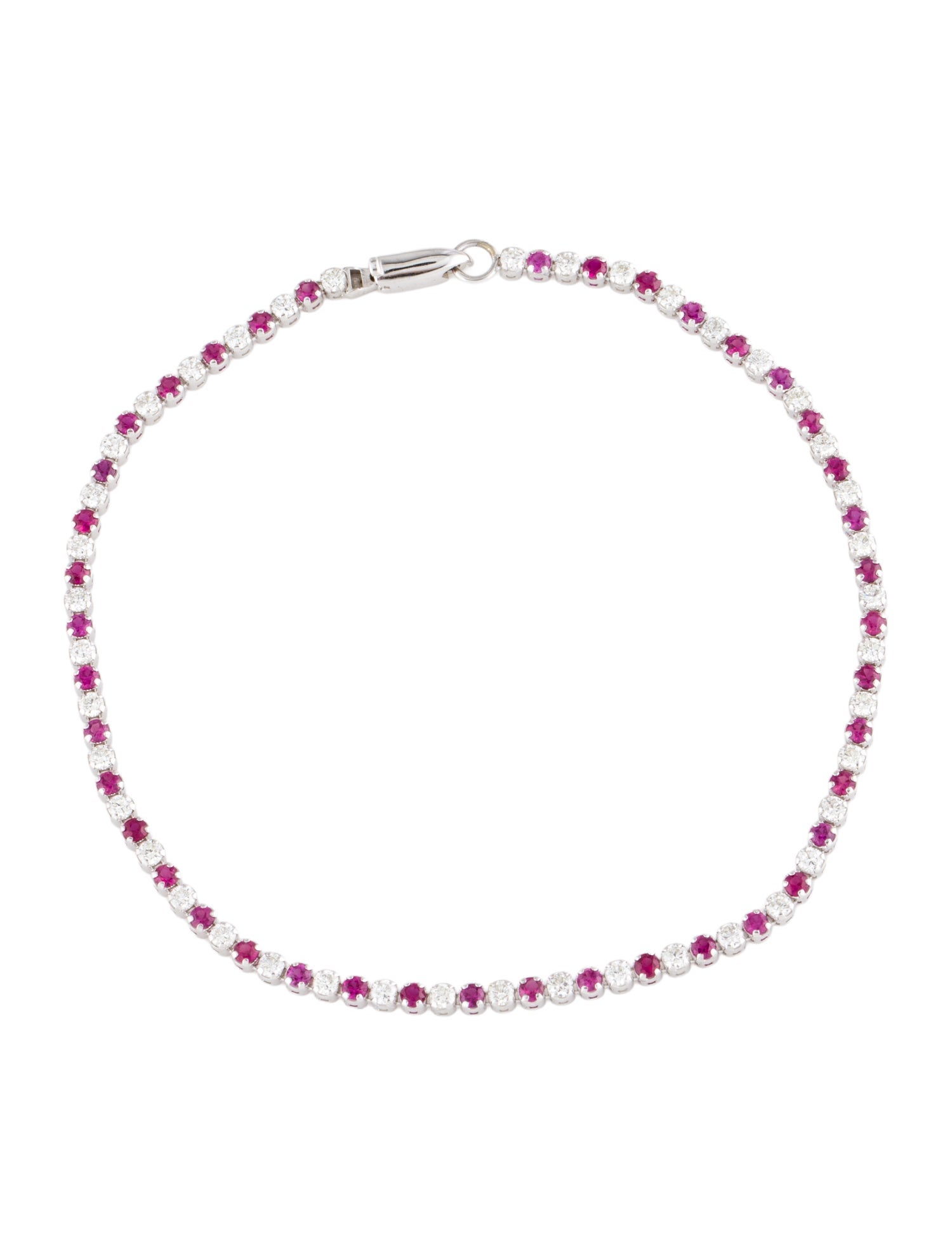 Bracelet 14K Ruby & Diamond Tennis