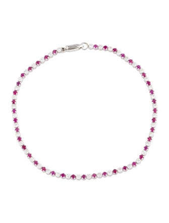 Bracelet 14K Ruby & Diamond Tennis Bracelet