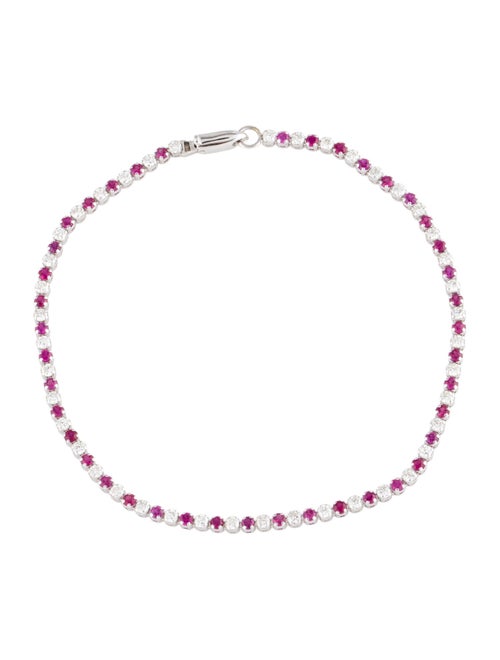 Bracelet 14K Ruby & Diamond Tennis Bracelet
