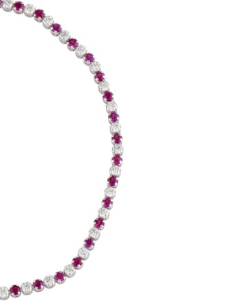 Bracelet 14K Ruby & Diamond Tennis Bracelet