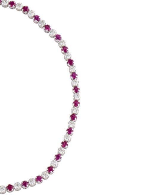 Bracelet 14K Ruby & Diamond Tennis Bracelet