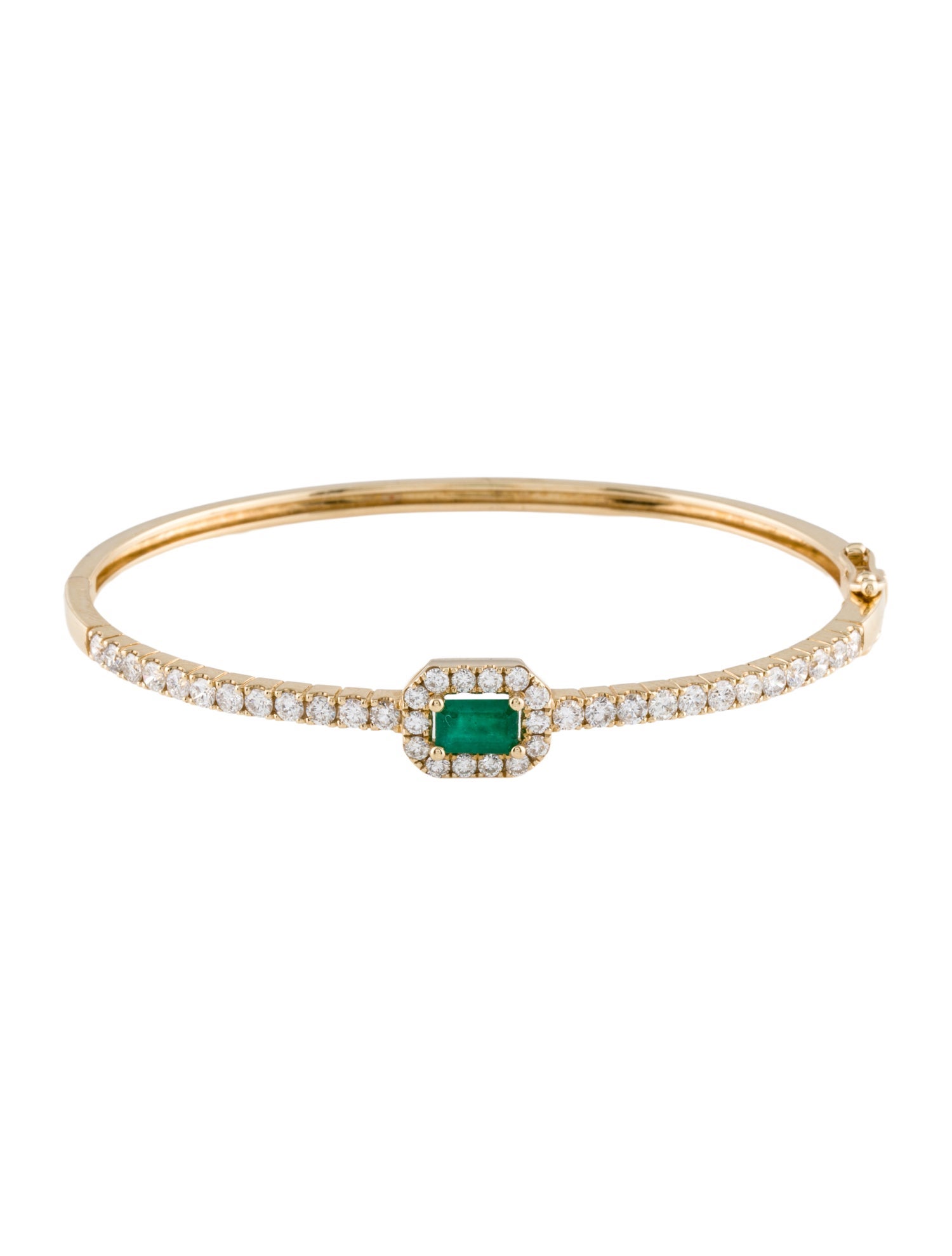 Bracelet 14K Emerald & Diamond Bangle
