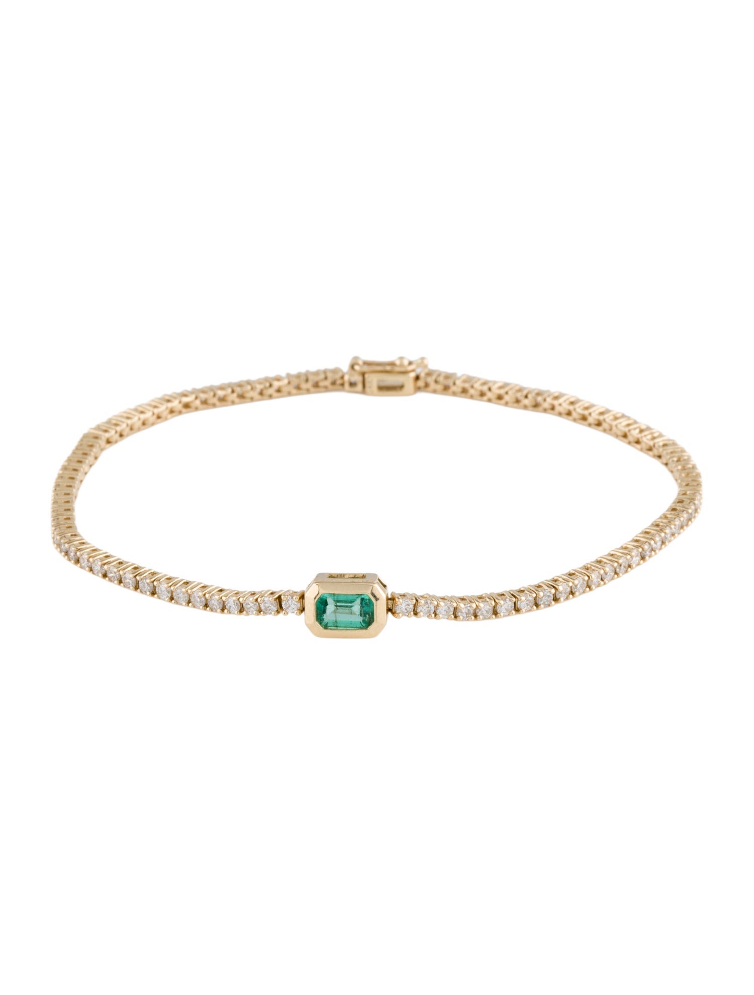 Bracelet 14K Emerald & Diamond Link
