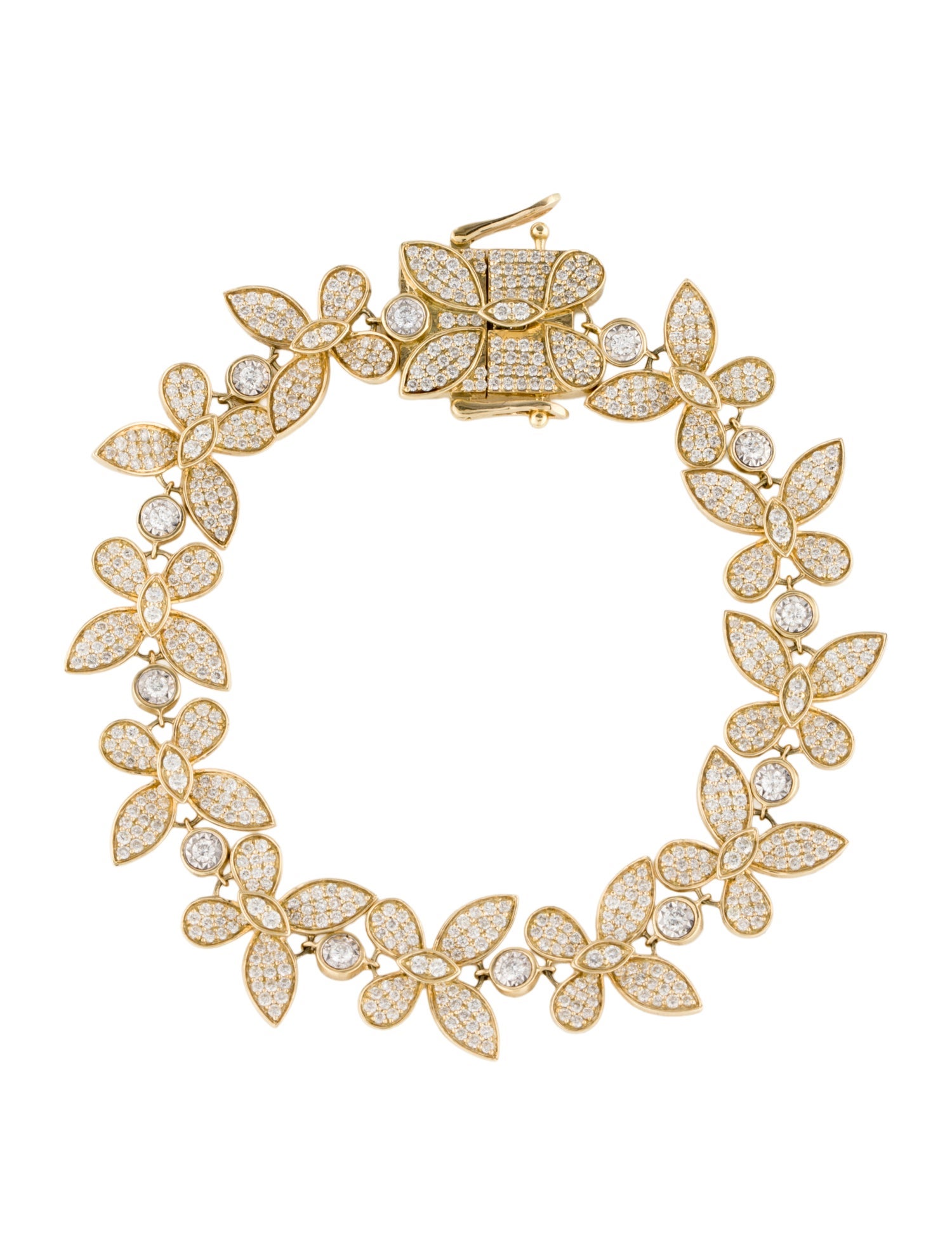 Bracelet 14K 4.14ctw Diamond Flower