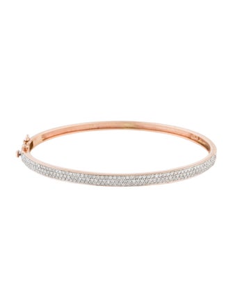 Bracelet 14K 1.10ctw Diamond Pave Hinged Bangle Bracelet