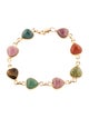 Bracelet 14K Multi-Stone Heart Scarab Bracelet