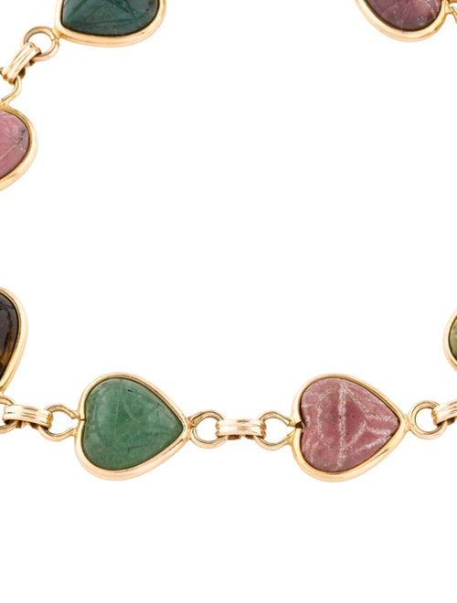 Bracelet 14K Multi-Stone Heart Scarab Bracelet