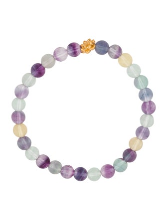 Bracelet 24K Fluorite Beaded Bracelet